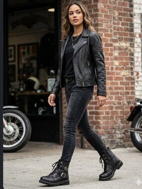 Harley-Davidson Black Leather Boots
